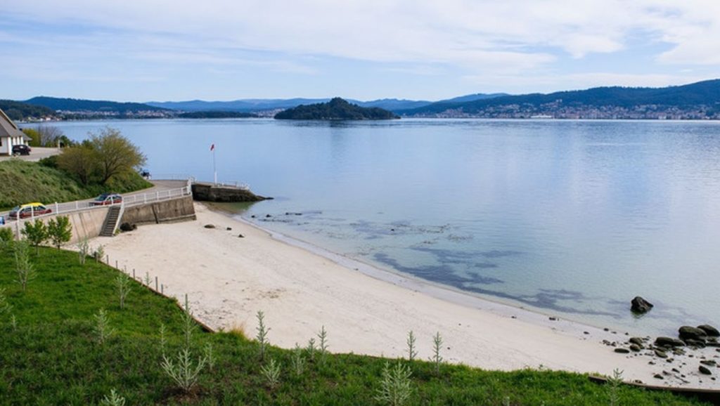 Ría y costa de A Area da Barca en Poio, Pontevedra