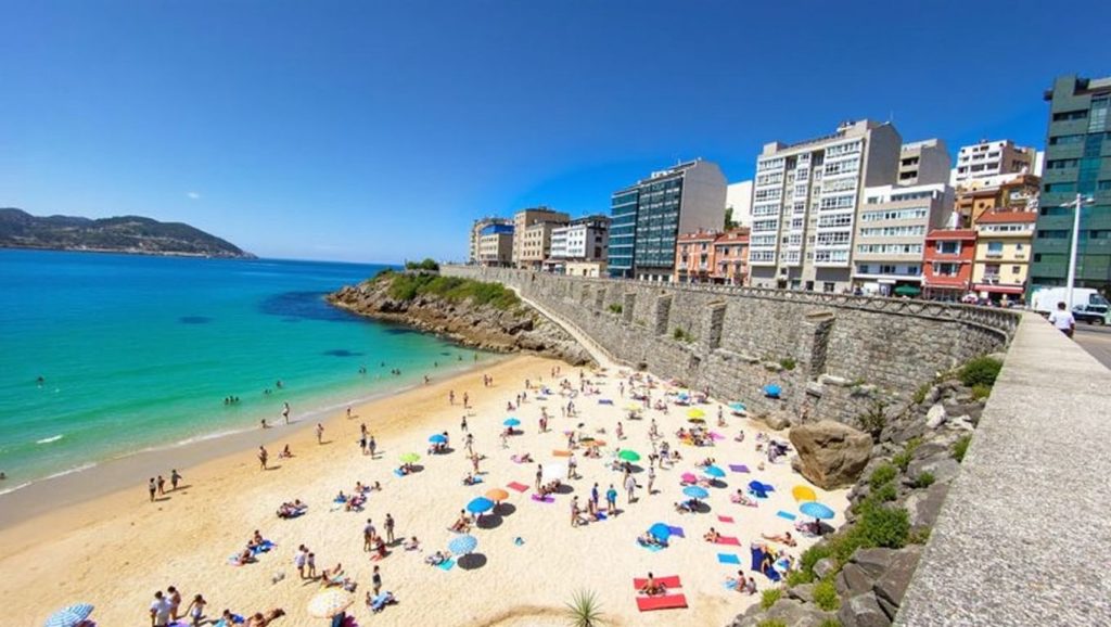 Orilla tranquila de A Largada de Fóra, playa de Galicia