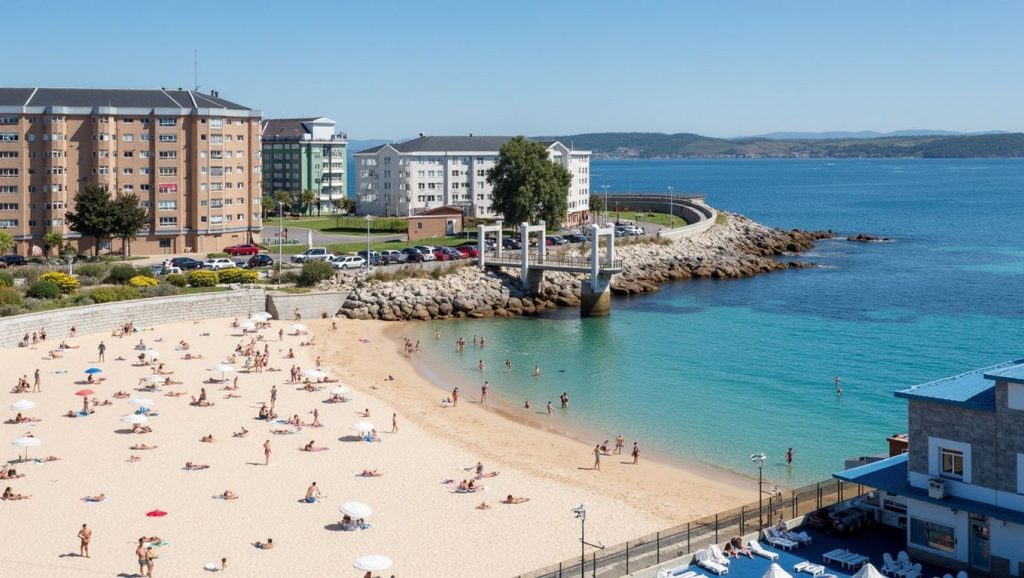 Vista de A Largada de Fóra desde la orilla, Galicia