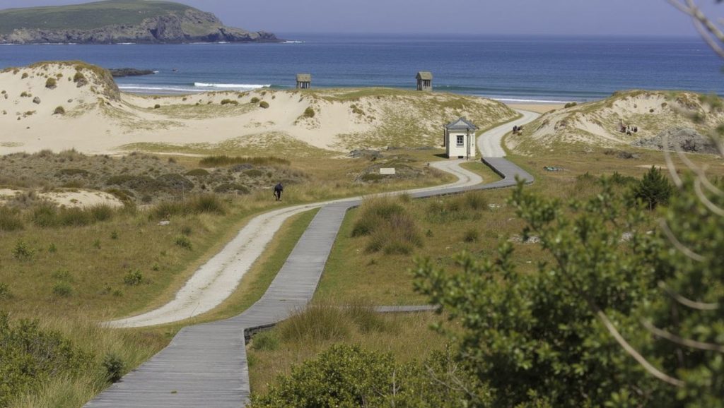 Panorámica de A Largada de Fóra con cielo despejado, Galicia