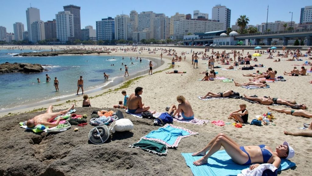 Olas rompiendo en A Pereira Torta, Galicia