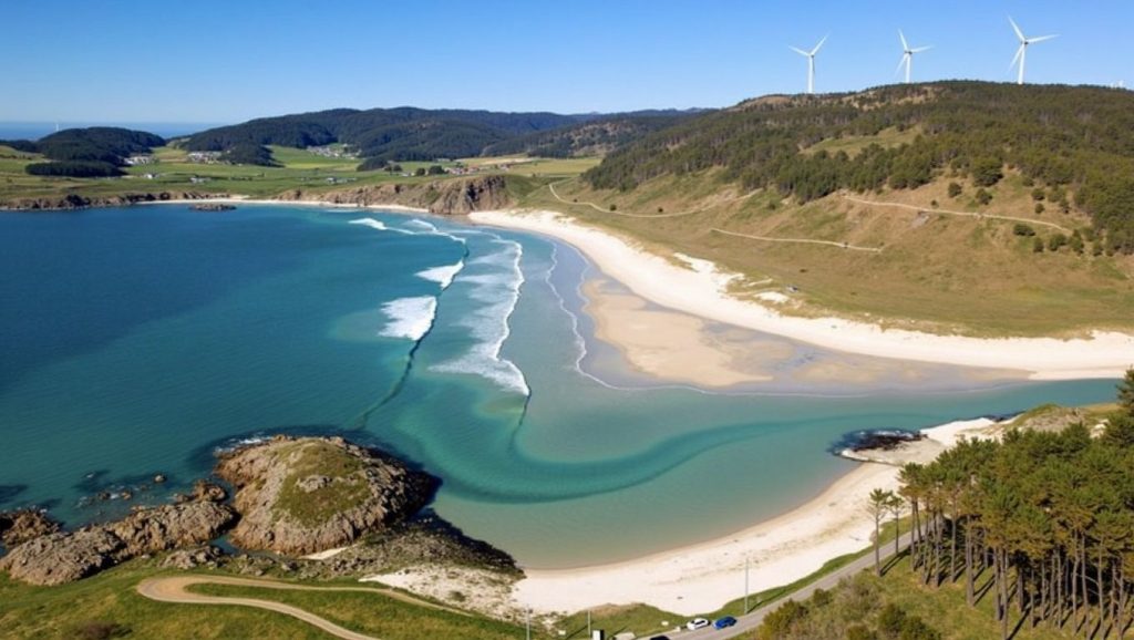 Ría y costa de A Praia Pequena en Galicia, A Coruña