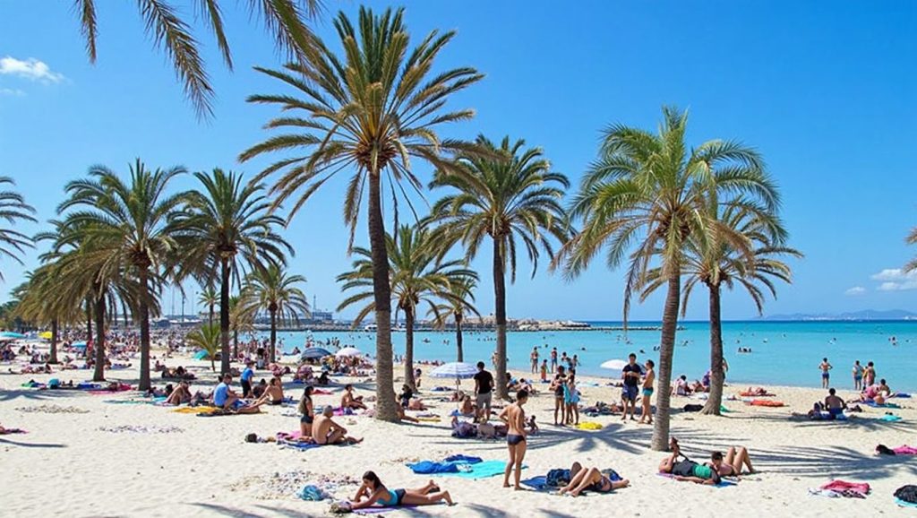Panorámica completa de Arenal d'en Casat, playa de Santa Margalida
