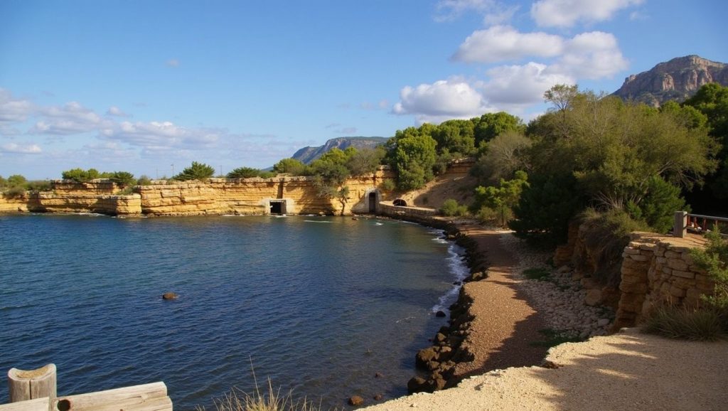 Olas rompiendo en Ca los Camps, Artà