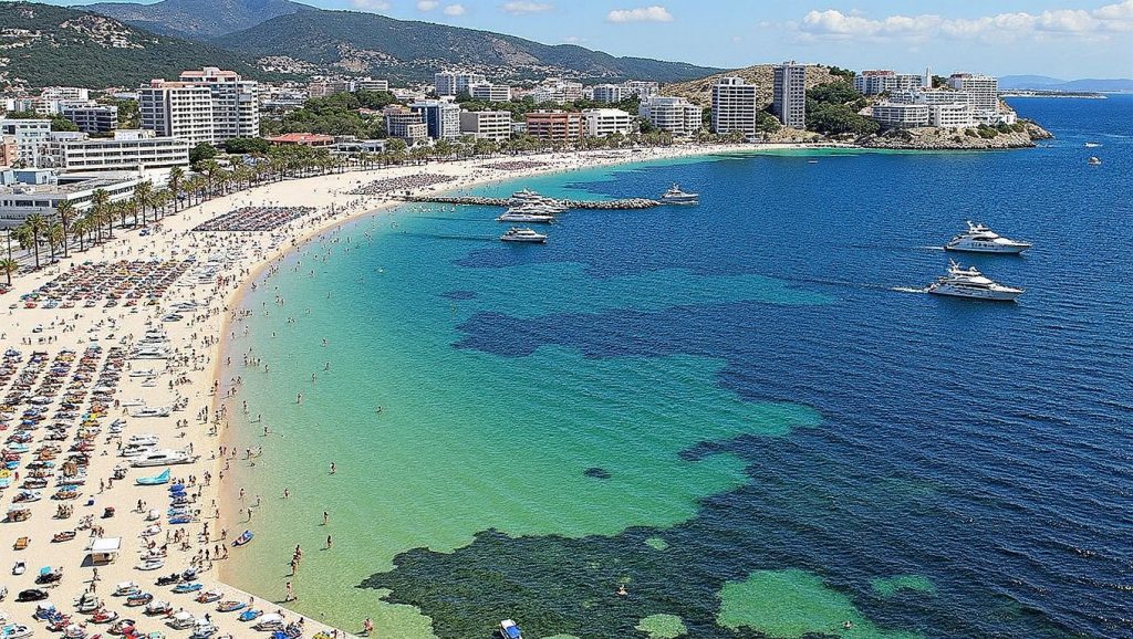 Arena y mar en Caló d'en Pellicer, Calvià, Mallorca