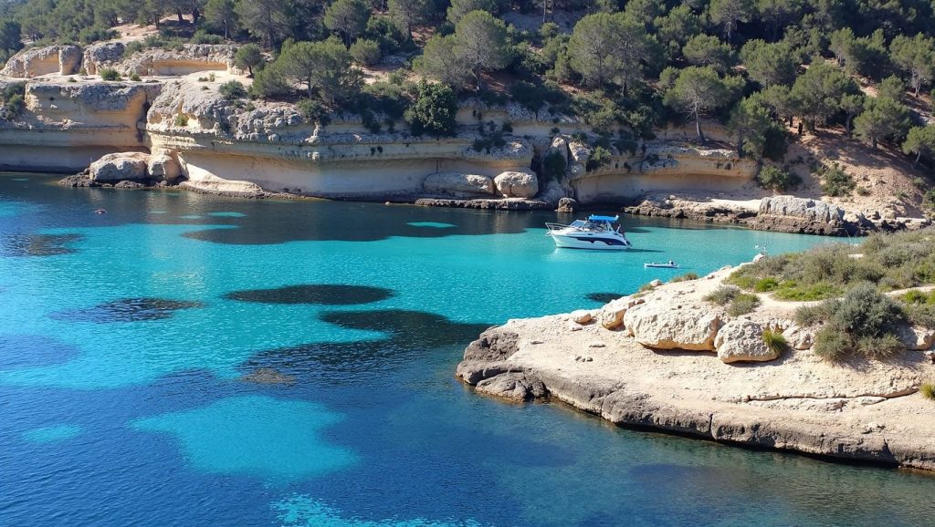 Panorámica completa de Caló d'en Pellicer, playa de Calvià