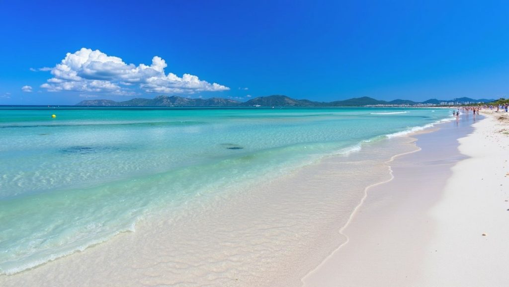 Playa Caló de sa Bassa Blanca desde la arena, Alcúdia, Mallorca