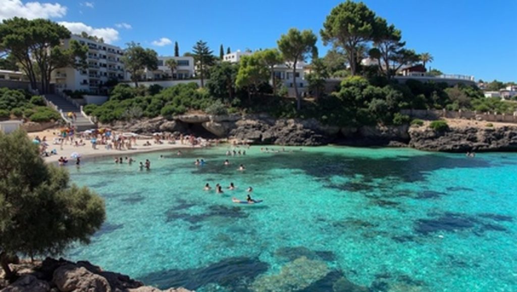 Primer plano de la orilla de Caló de Sant Antoni, Llucmajor