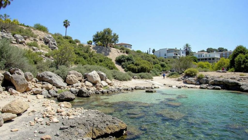 Línea de costa en Caló de ses Lleonardes, Llucmajor