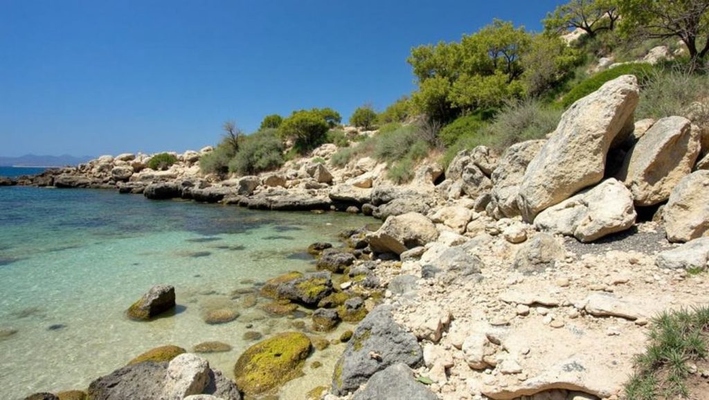 Panorámica completa de Caló de ses Lleonardes, playa de Llucmajor