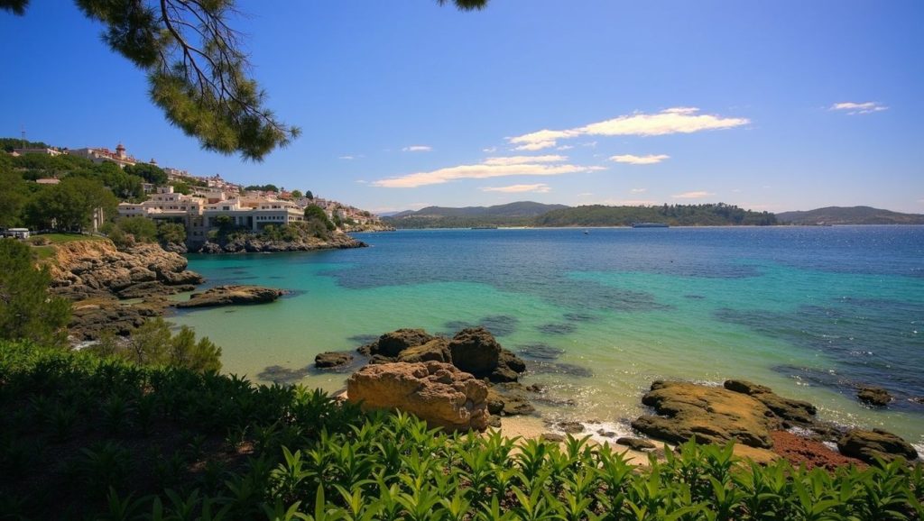 Vista amplia de Caló dels Macs en Calvià, Mallorca