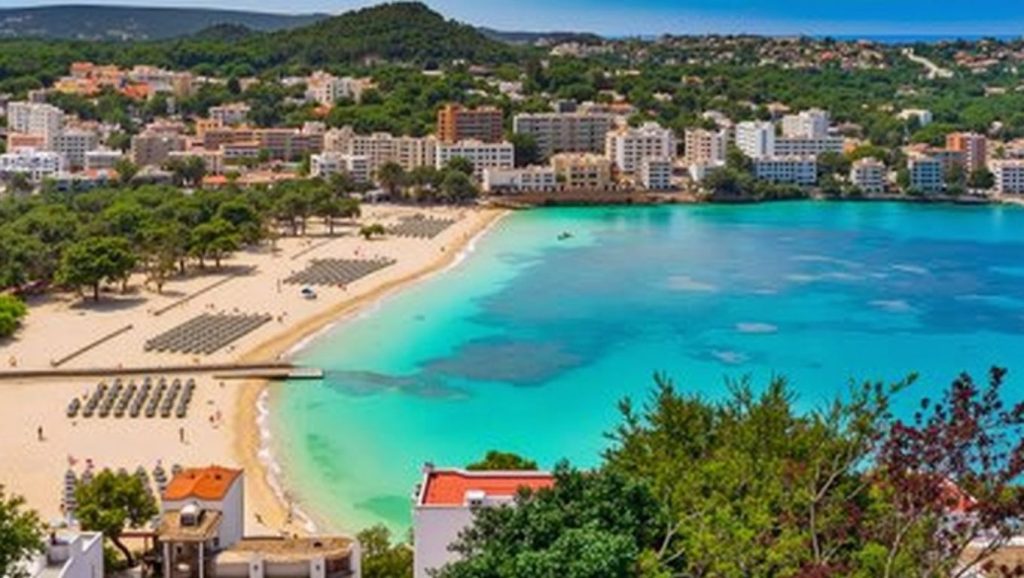 Playa Caló des Grells desde la arena, Palma, Mallorca