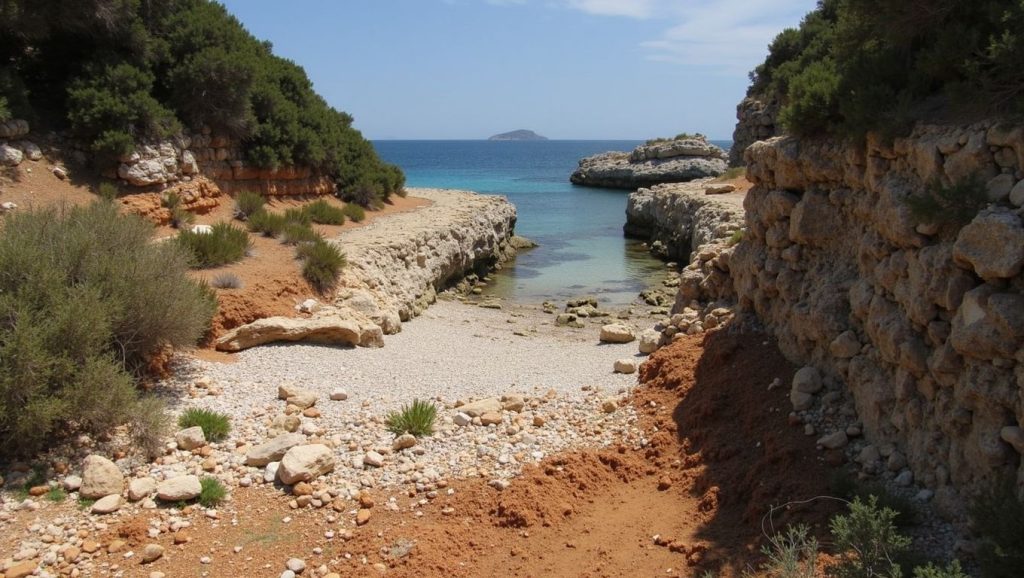 Arena y mar en Caló des Moro, Santanyí, Mallorca