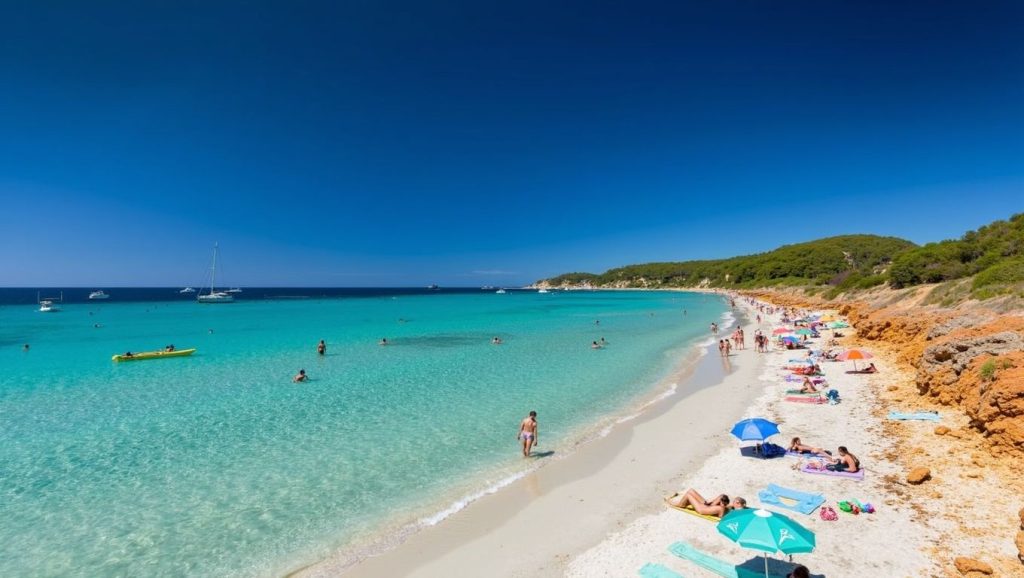 Playa Caló des Moro desde la arena, Santanyí, Mallorca