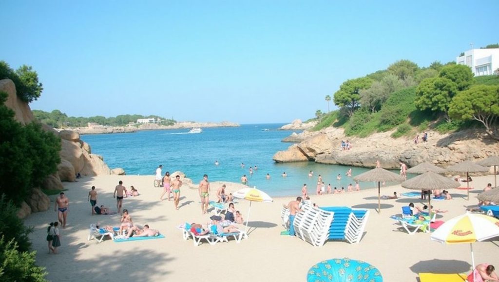 Detalle de arena y agua en Caló des Pou, Santanyí / Felanitx
