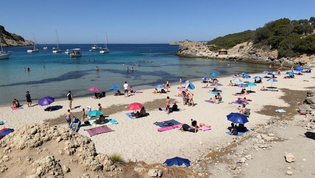 Línea de costa en Cala Agulla, Capdepera
