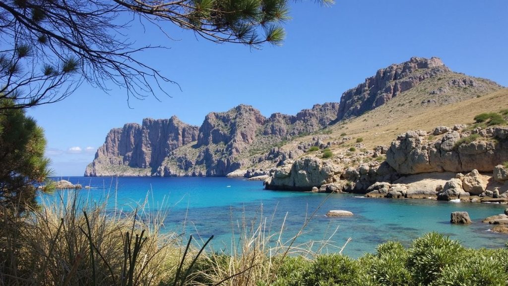 Vista de Cala Barques en Pollença, Mallorca