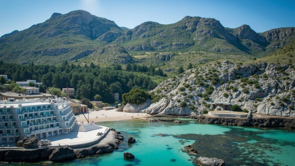 Orilla tranquila de Cala Barques, playa de Pollença