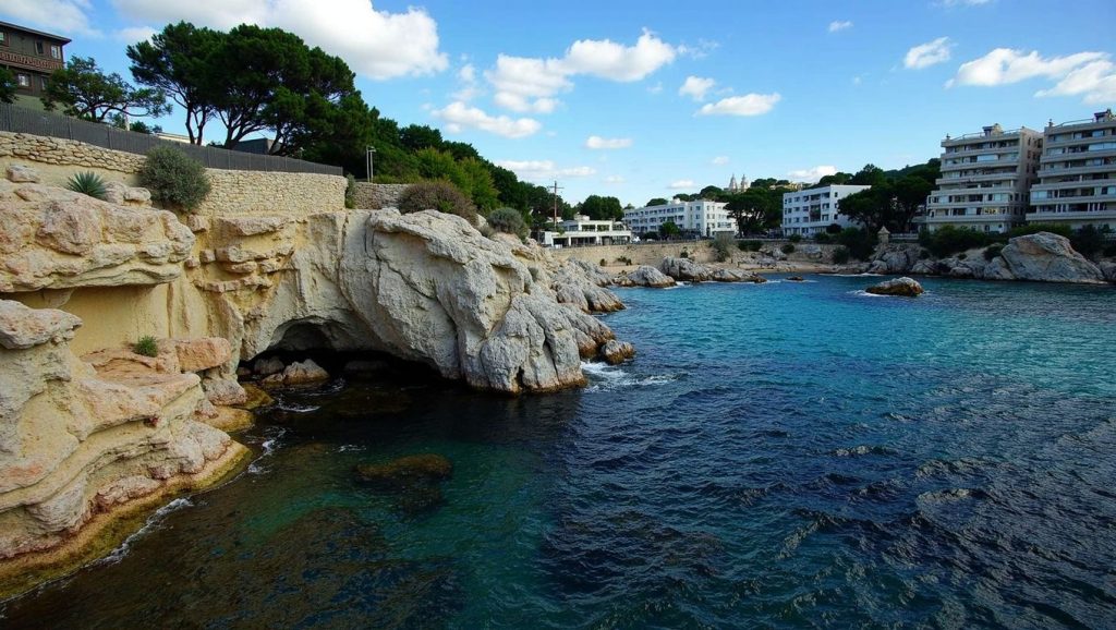 Agua y arena en Cala Blanca (Calvià), Calvià