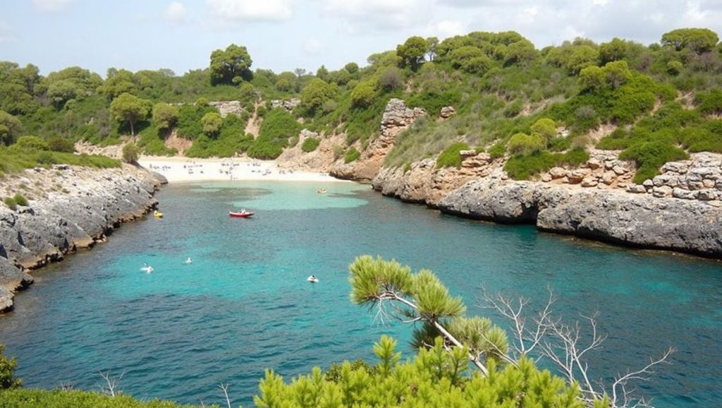 Playa Brafi desde la arena, Felanitx, Mallorca