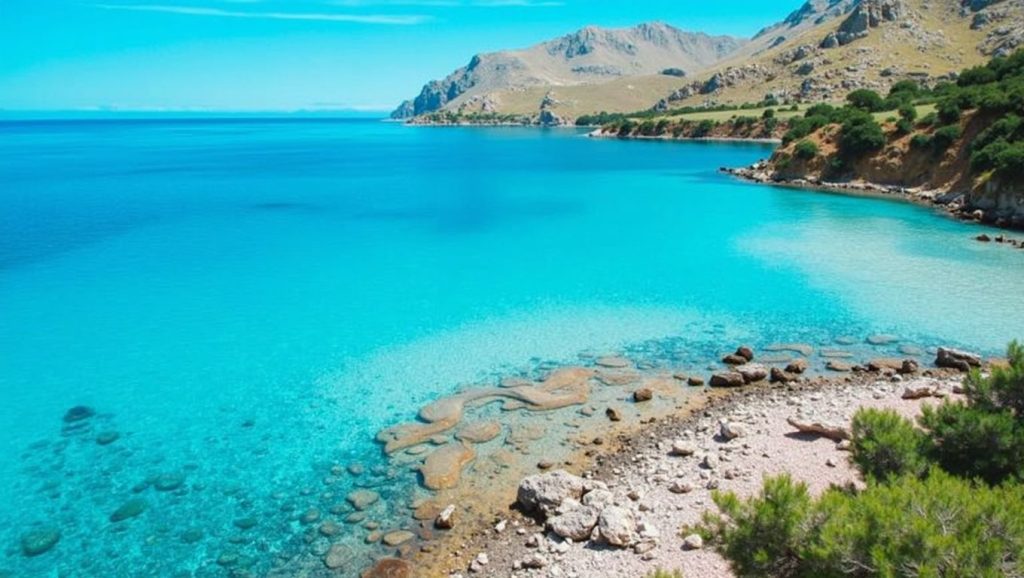 Panorámica completa de Cala Clara, playa de Pollença