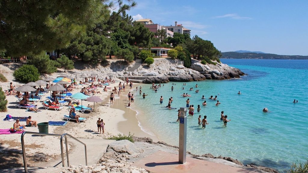 Playa Comtesa desde la arena, Calvià, Mallorca