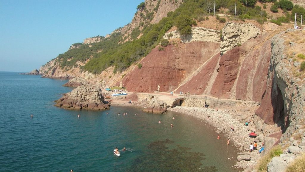 Amplio horizonte marino en Cala d'Estellencs, Estellencs