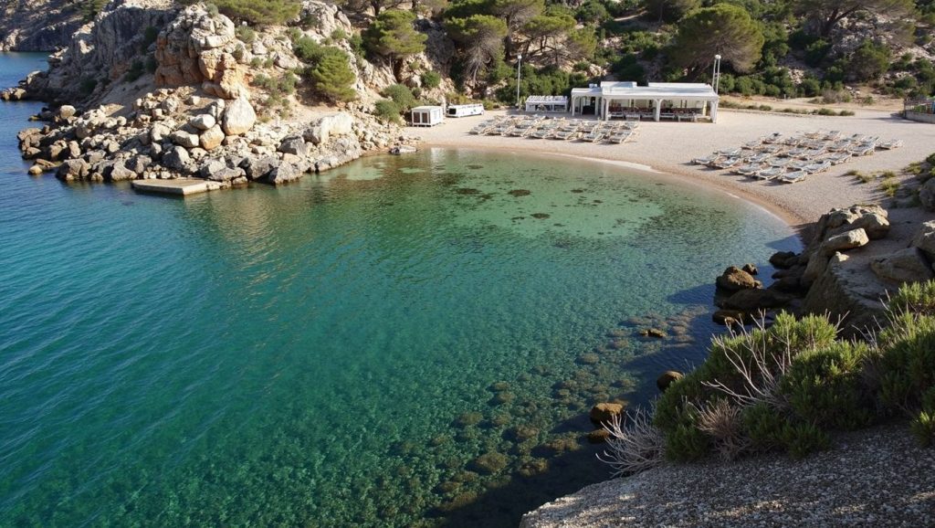 Arena y mar en Cala d'Hort, Sant Josep de sa Talaia, Ibiza