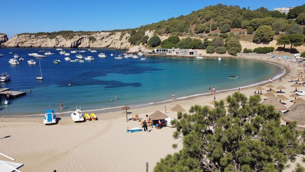 Oleaje en la orilla de Cala d'Hort, costa de Sant Josep de sa Talaia