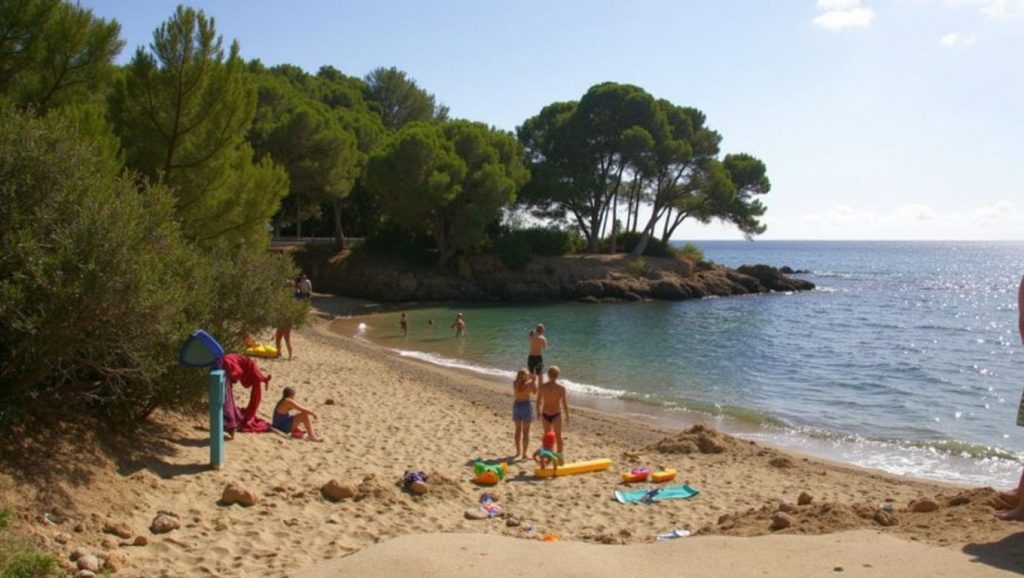 Arena y mar en cala de n'Aladern, Capdepera, Mallorca