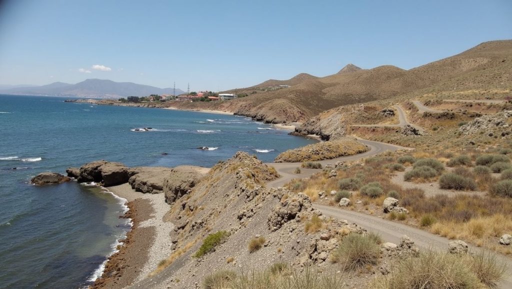 Vista de Cala de Perros Invencible desde la orilla, Cuevas del Almanzora