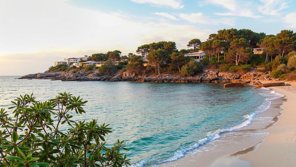Arena y orilla en Cala de sa Font, Capdepera, Mallorca