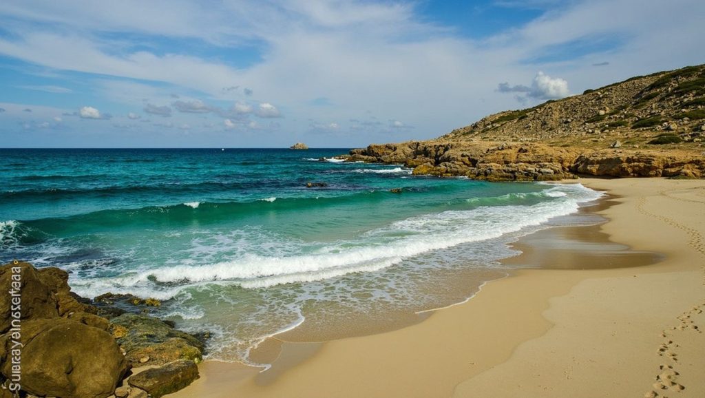Agua y arena en Cala de sa Font Salada, Artà