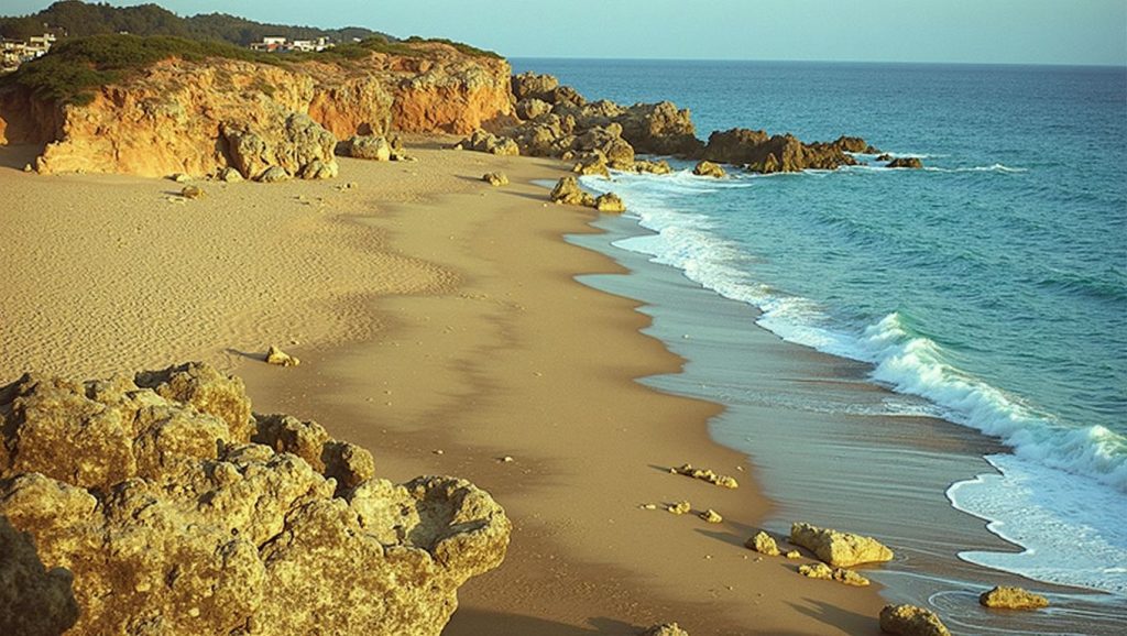 Agua y arena en Cala del Puntal, Conil de la Frontera