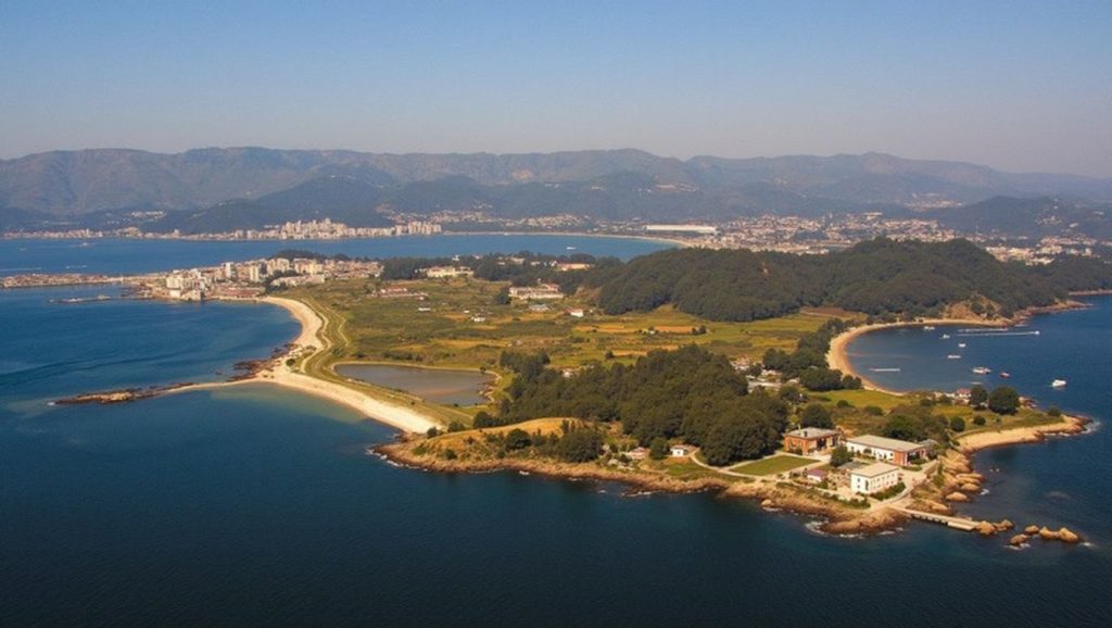 Vista del entorno de do Chazo, Boiro, A Coruña