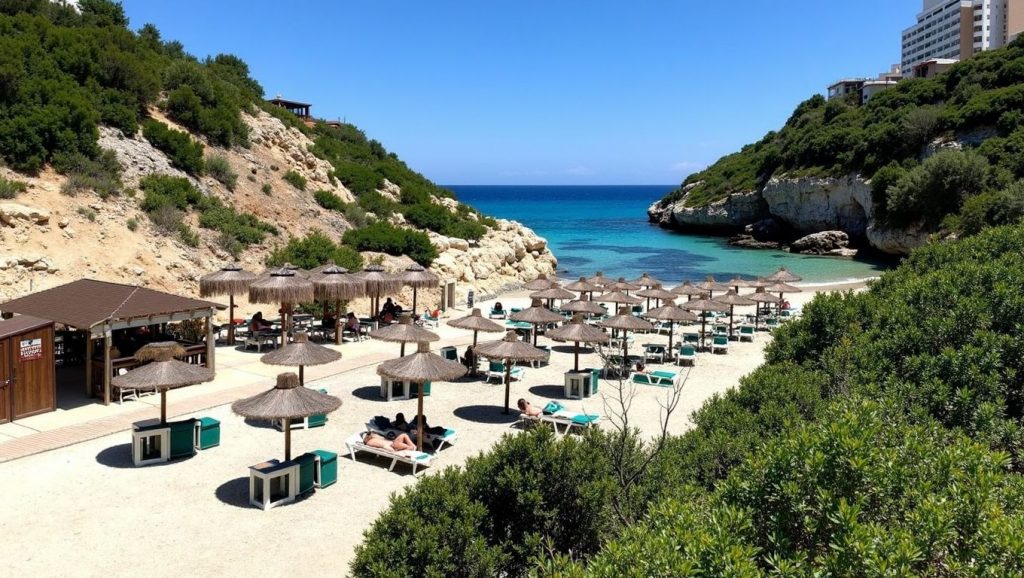 Arena y mar en Cala Domingos, Manacor, Mallorca