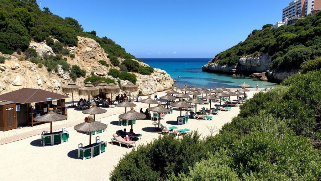 Arena y mar en Cala Domingos, Manacor, Mallorca