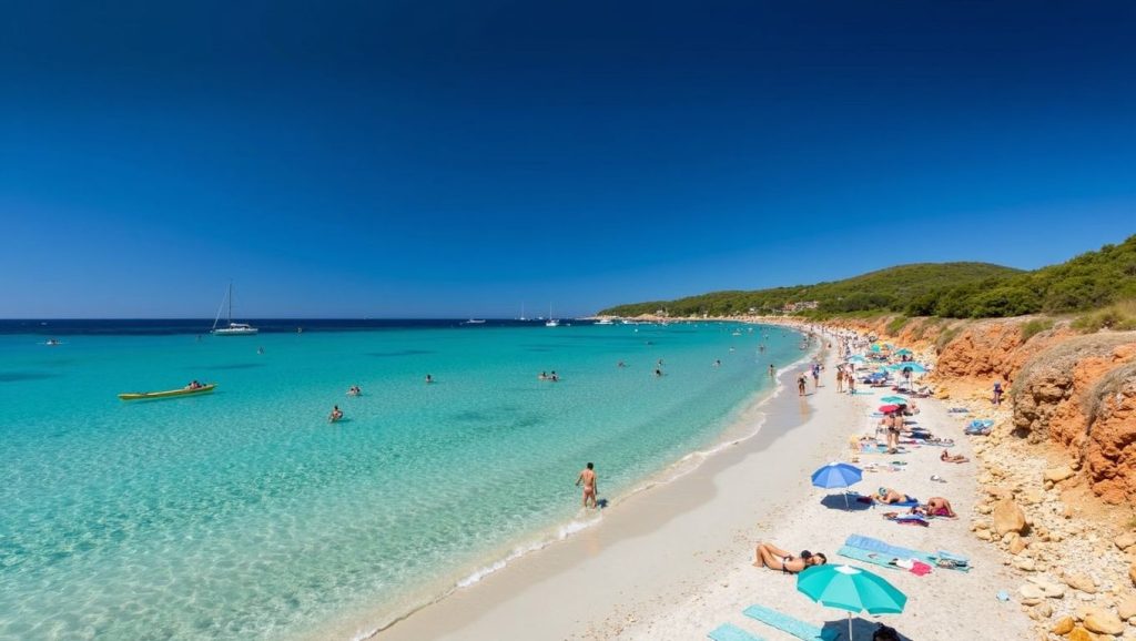 Playa Domingos desde la arena, Manacor, Mallorca