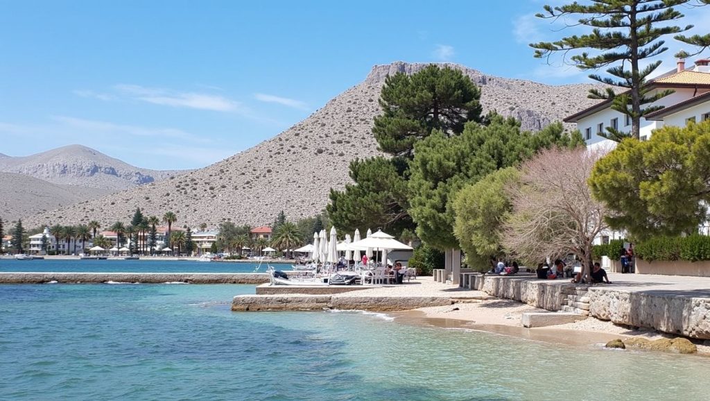 Detalle de arena y agua en Cala en Feliu, Pollença