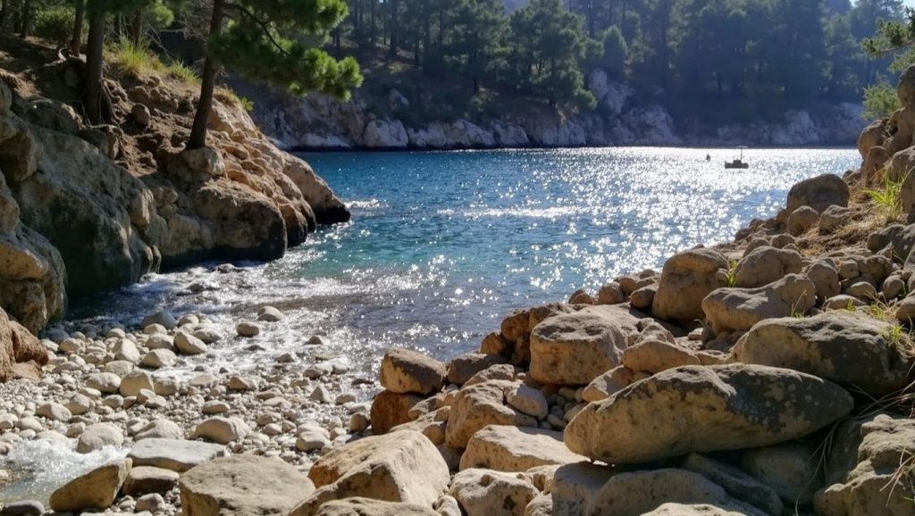 Amplio horizonte marino en Cala en Gossalba, Pollença