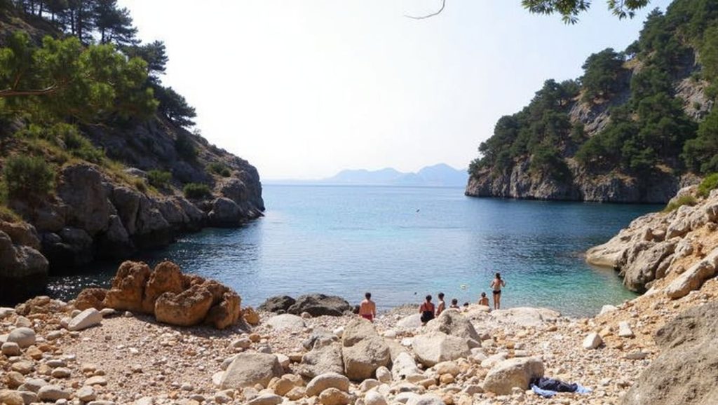 Vista de Cala en Gossalba desde la orilla, Pollença