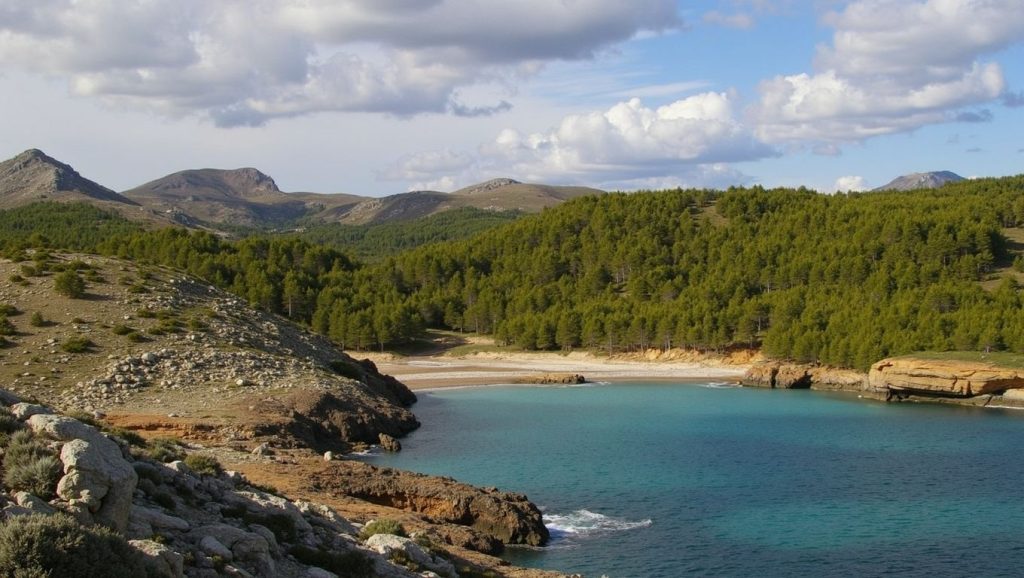 Vista del litoral en Cala es Matzocs, Artà
