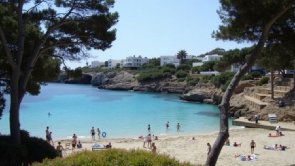 Amplio horizonte marino en Cala Esmeralda, Felanitx / Santanyí