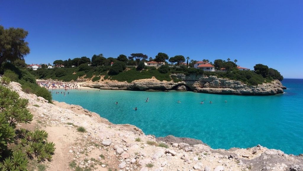 Panorámica de Cala Falcó (Manacor) con cielo despejado, Manacor