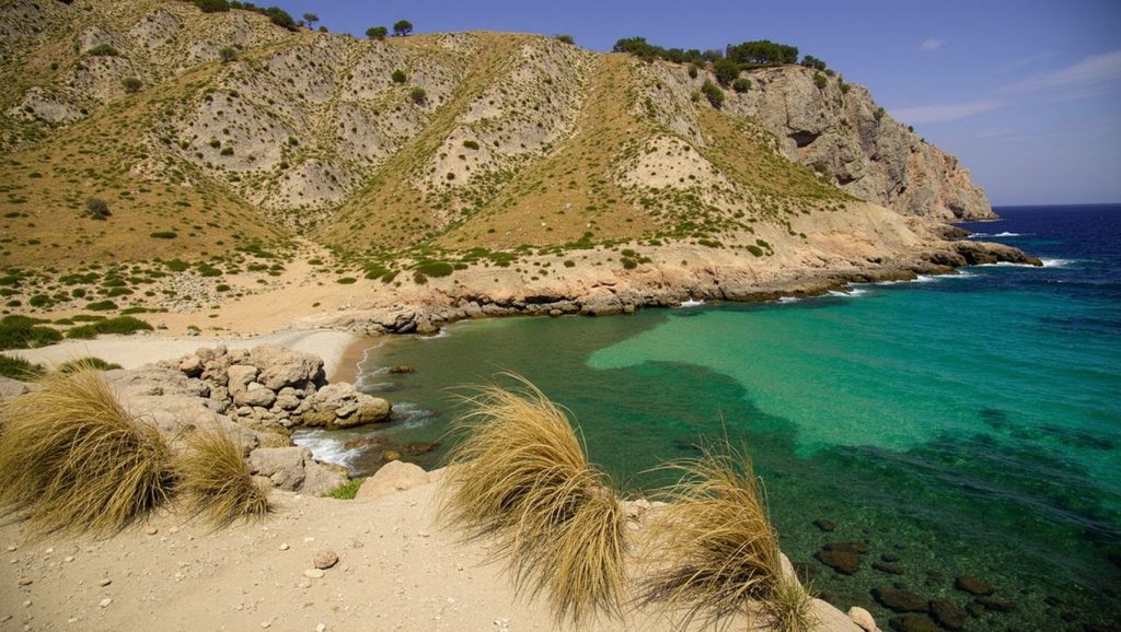 Panorámica de Cala Figuera (Formentor) con cielo despejado, Pollença