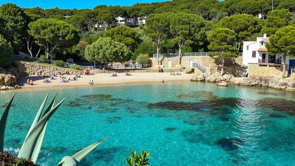 Panorámica de Cala Gata con cielo despejado, Capdepera