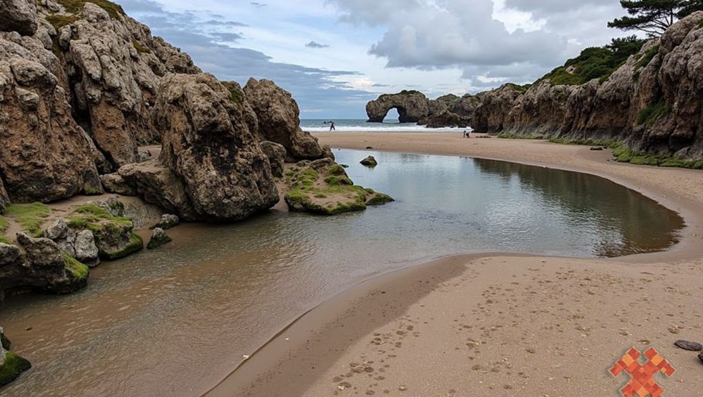 Panorámica de Cala La Huelga o El Portiello, Asturias