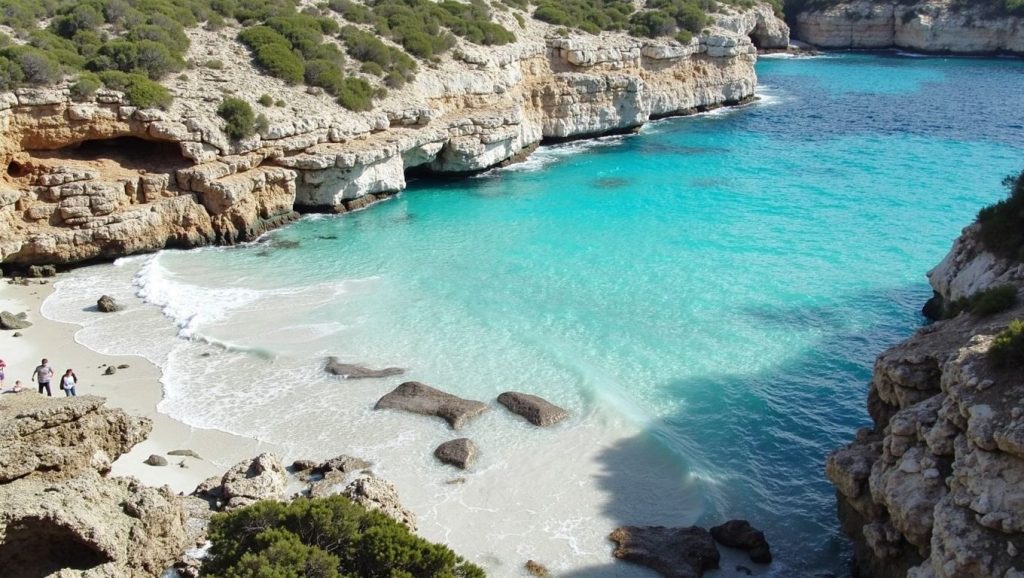 Vista general de Cala Llombards, Santanyí