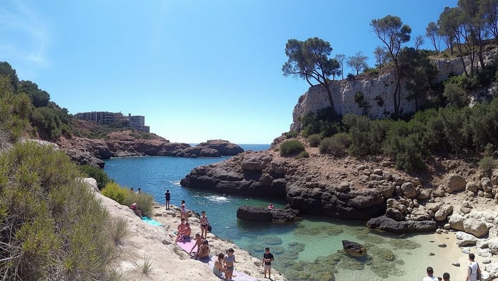 Detalle del agua en Cala Màrmols, Santanyí, Mallorca