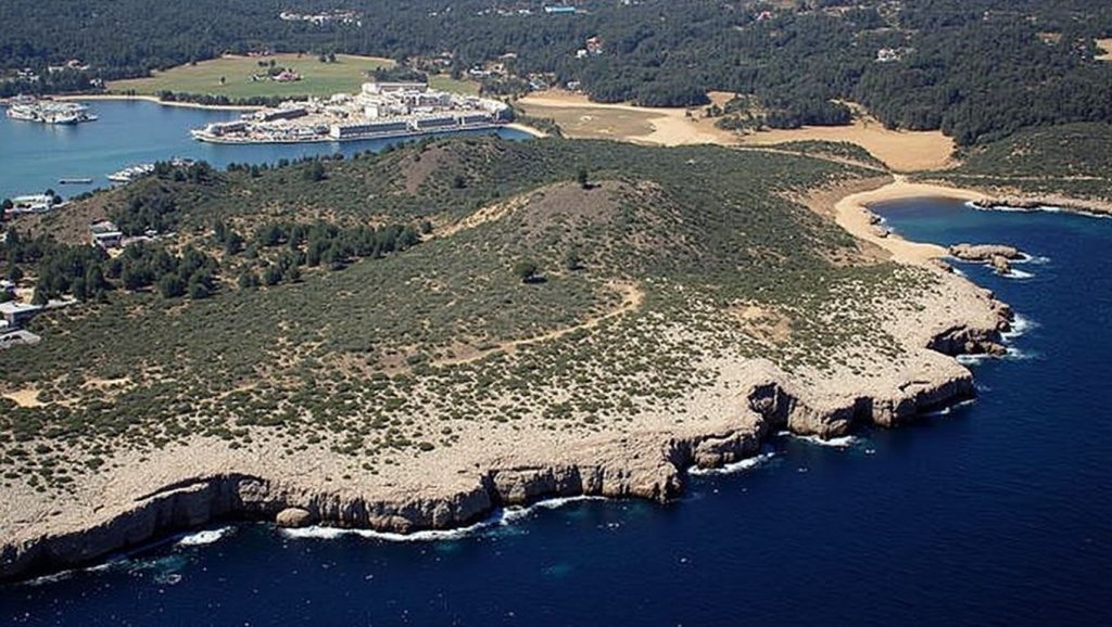 Panorámica de Cala Marçal con cielo despejado, Felanitx